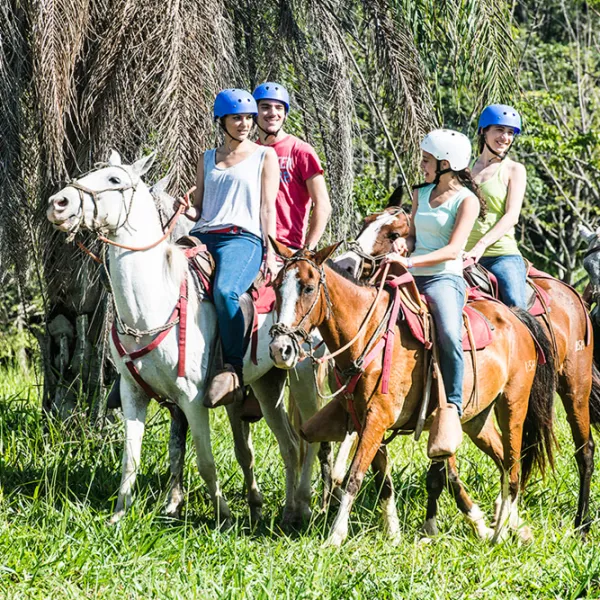 Horseback riding at Hacienda Guachipelin