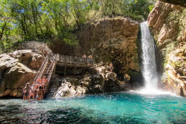 group swimming at Waterfalls