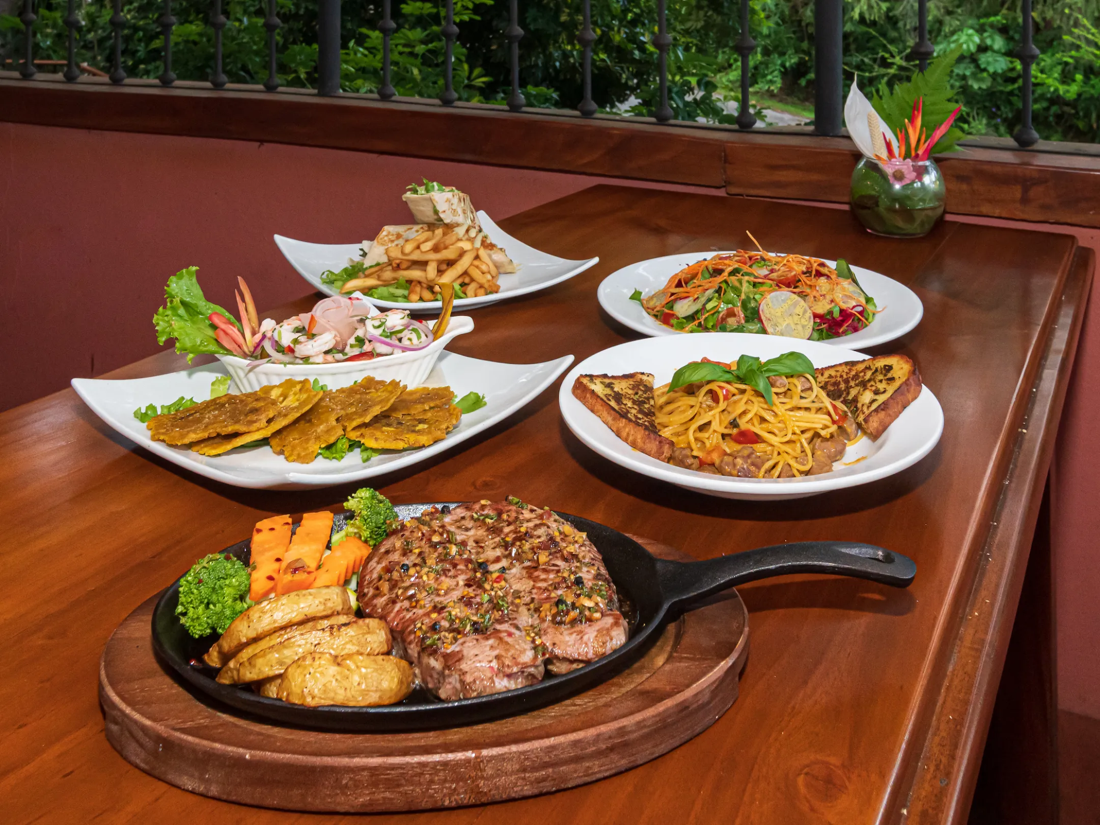 Plated dishes at Hotel Hacienda Guachpelin