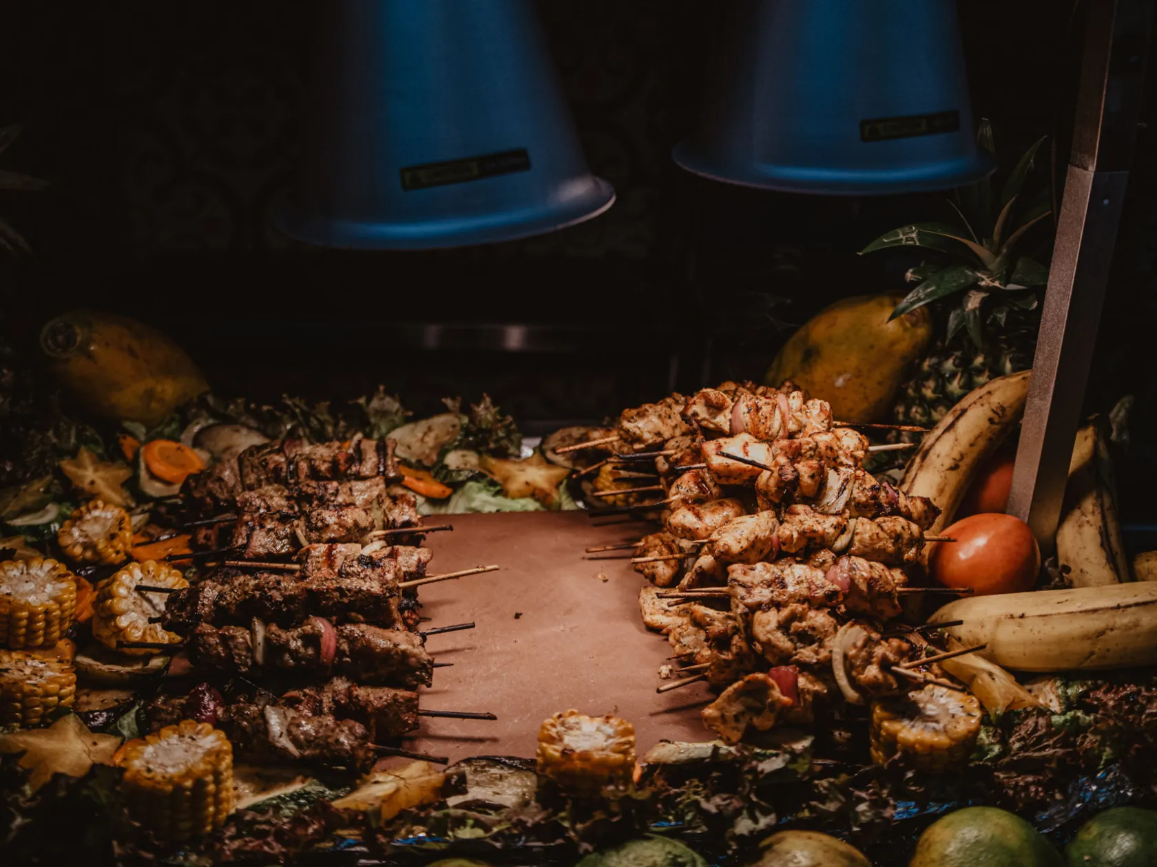 a pile of fruit sitting on a table