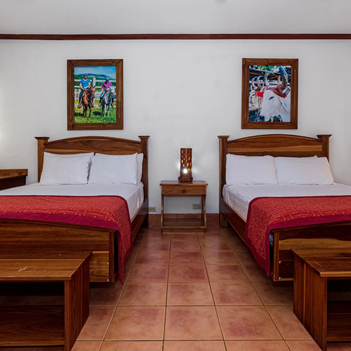 a bedroom with a wooden floor