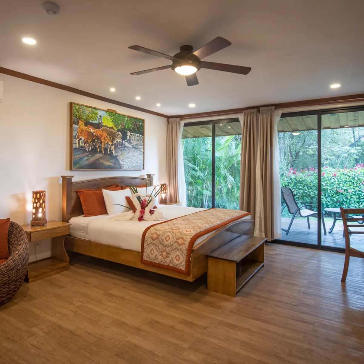 a living room filled with furniture and a large window