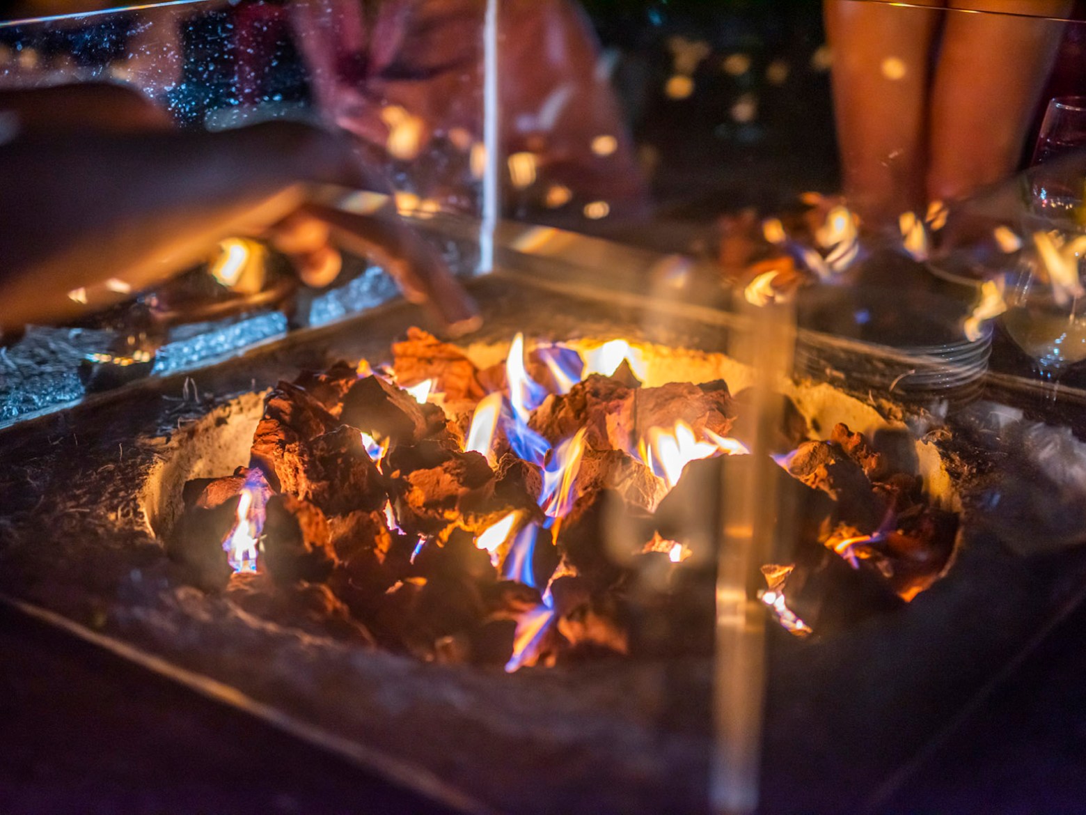 a cake with lit candles