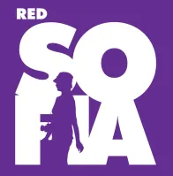 Purple background, silhouette of person with 'RED SOFIA' in large white text.