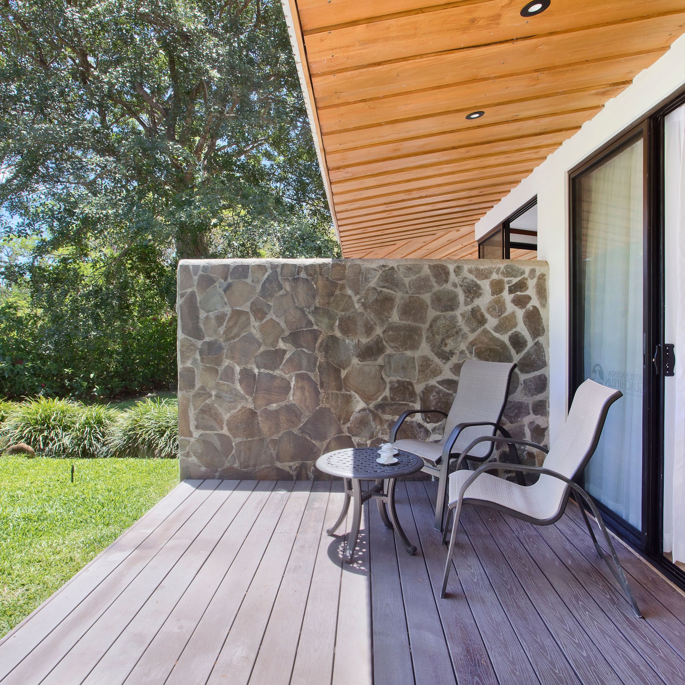 a bench in front of a house