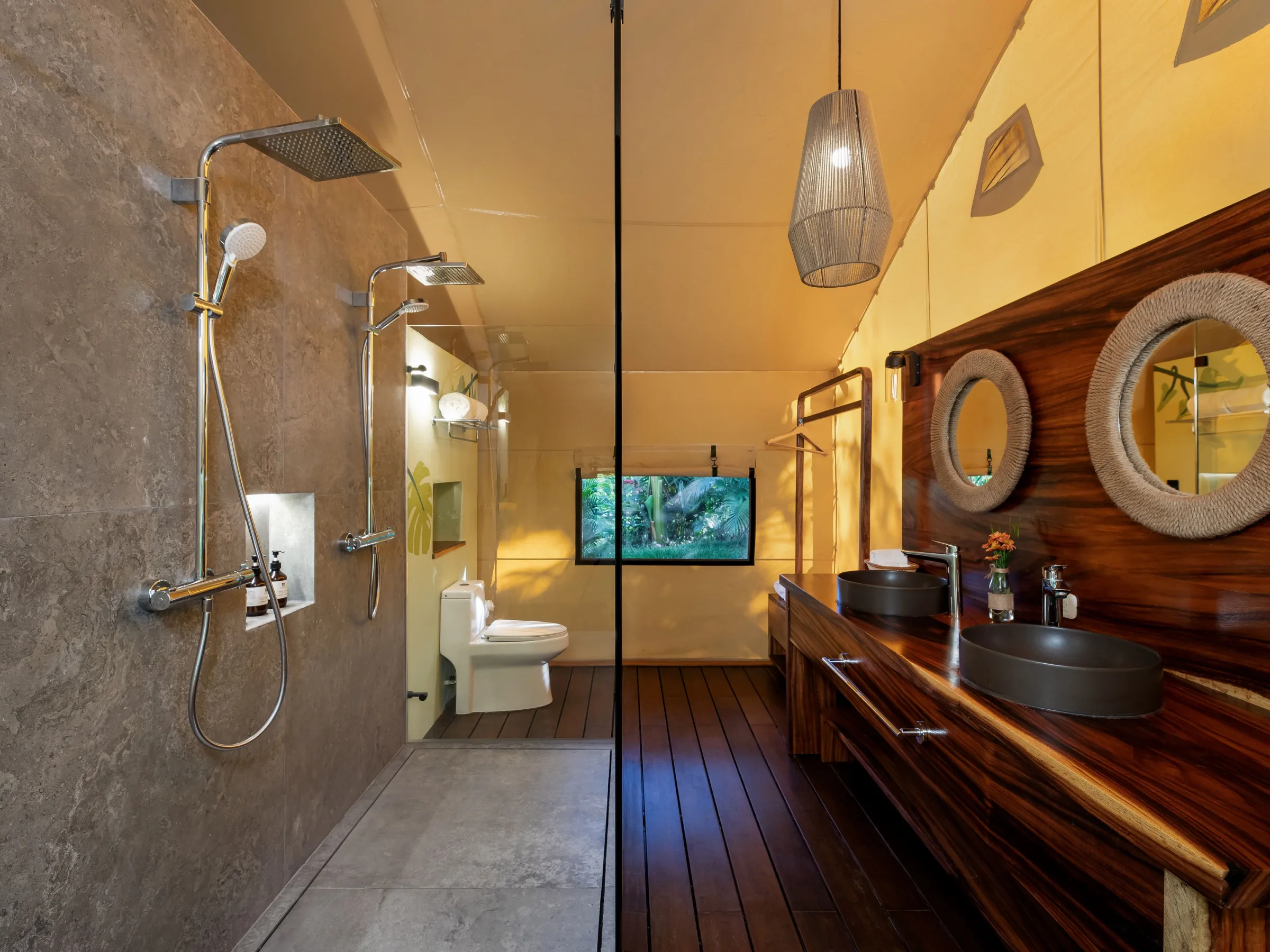 a kitchen with wooden cabinets