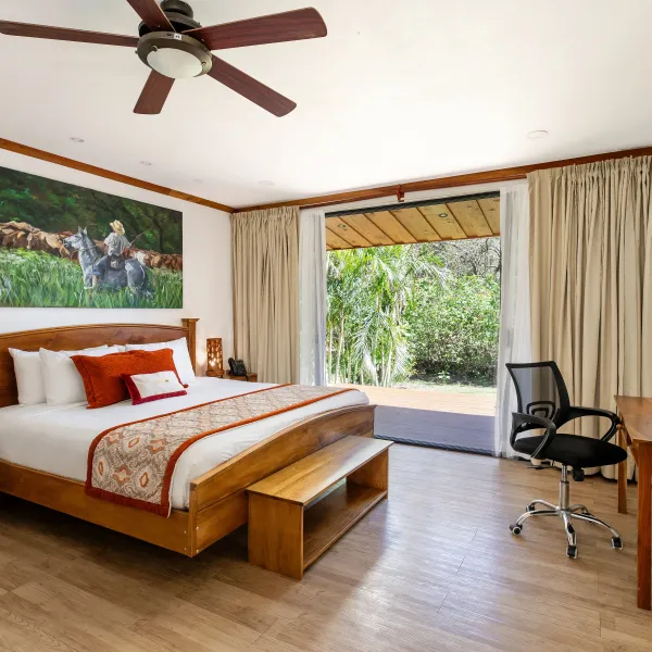 a living room with a wooden floor